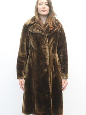 EXCELLENT CANADIAN SHEARED OTTER FUR COAT JACKET WOMEN WOMAN SIZE 4 PETITE